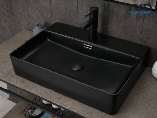 Раковина Gid Bm9256 53375 накладная черная матовая 60x42x14